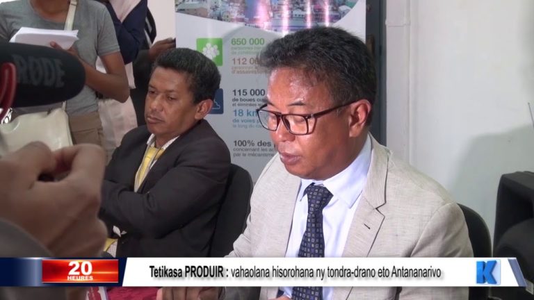 Tetikasa PRODUIR : vahaolana hisorohana ny tondra-drano eto Antananarivo